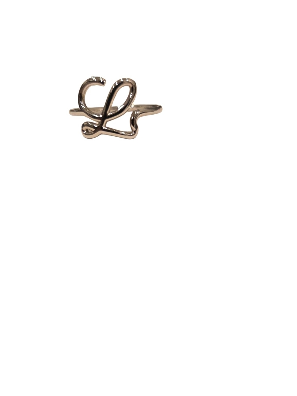 Loewe Silver Stylized Logo Ring
